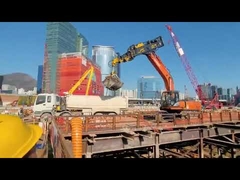 excavator clamshell bucket KM220 telescopic arm attachment for foundation work