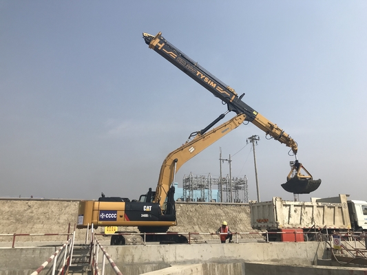 Máy xúc Thùng vỏ sò KM220 Đính kèm cánh tay kính thiên văn cho công việc nền móng