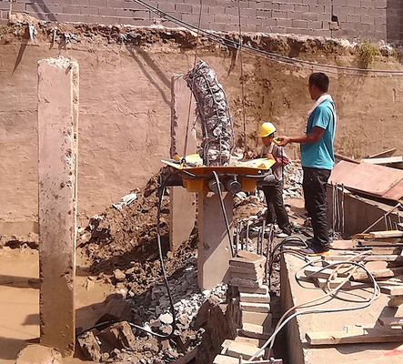Máy cắt đầu đống hình vuông thủy lực máy cắt đầu đống 600mm