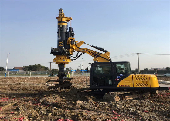 Nền móng sâu 10m 220KN Máy xúc mini Máy đóng cọc Giàn đóng cọc nhỏ 34.3mpa